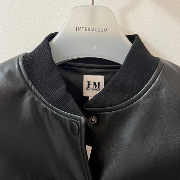 Hilary MacMillan M Vegan Bomber Black Jacket - Picture 5 of 9